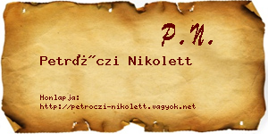 Petróczi Nikolett névjegykártya